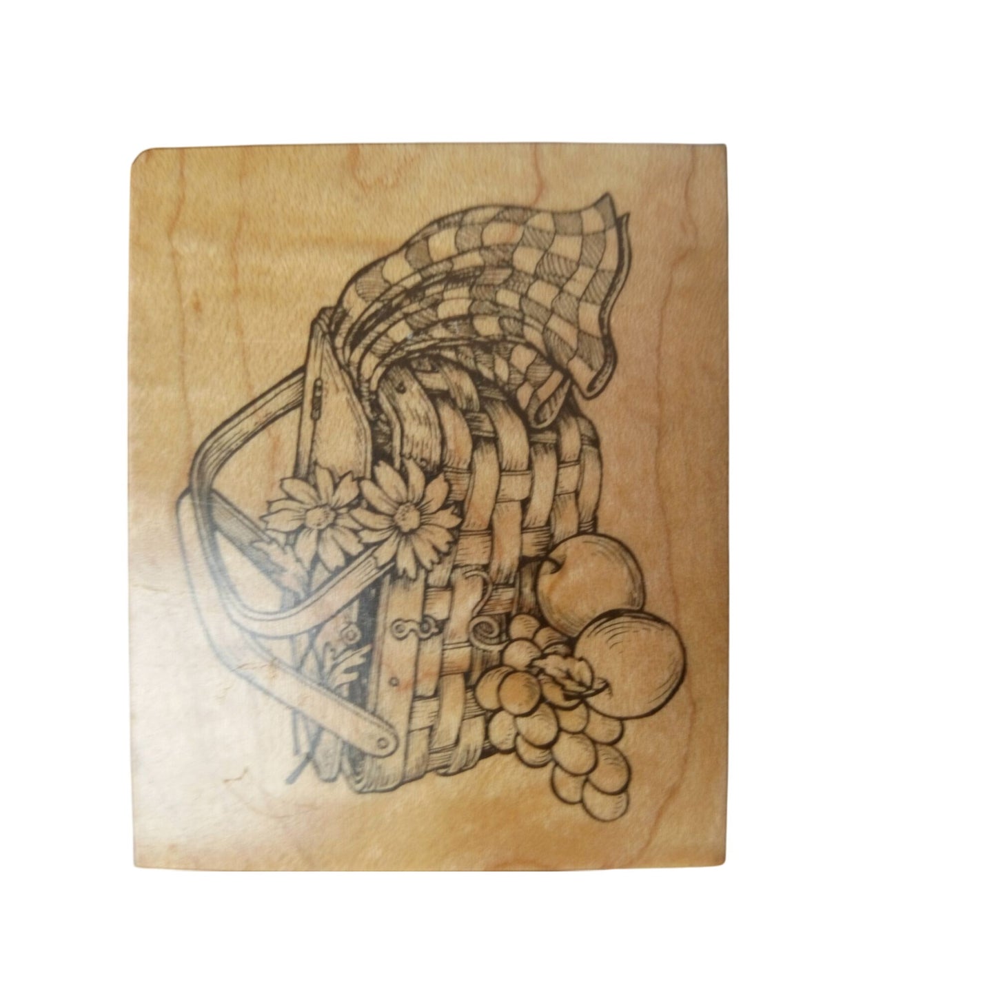 Rubber Stamp Basket Leaf
