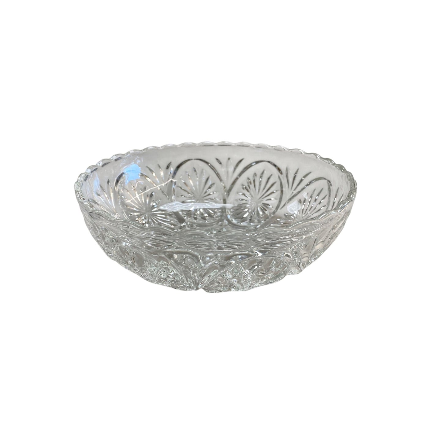 Vintage Clear Cut Glass Fruit Bowl