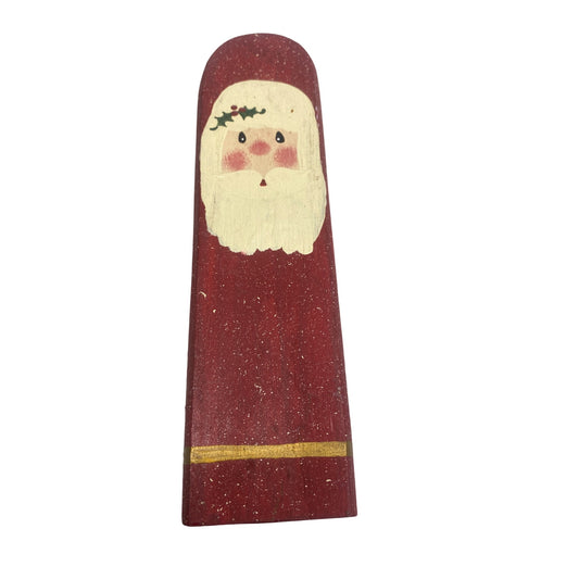 Handcrafted Red Wooden Santa Claus Wall Decor With Soda Tab Hanger