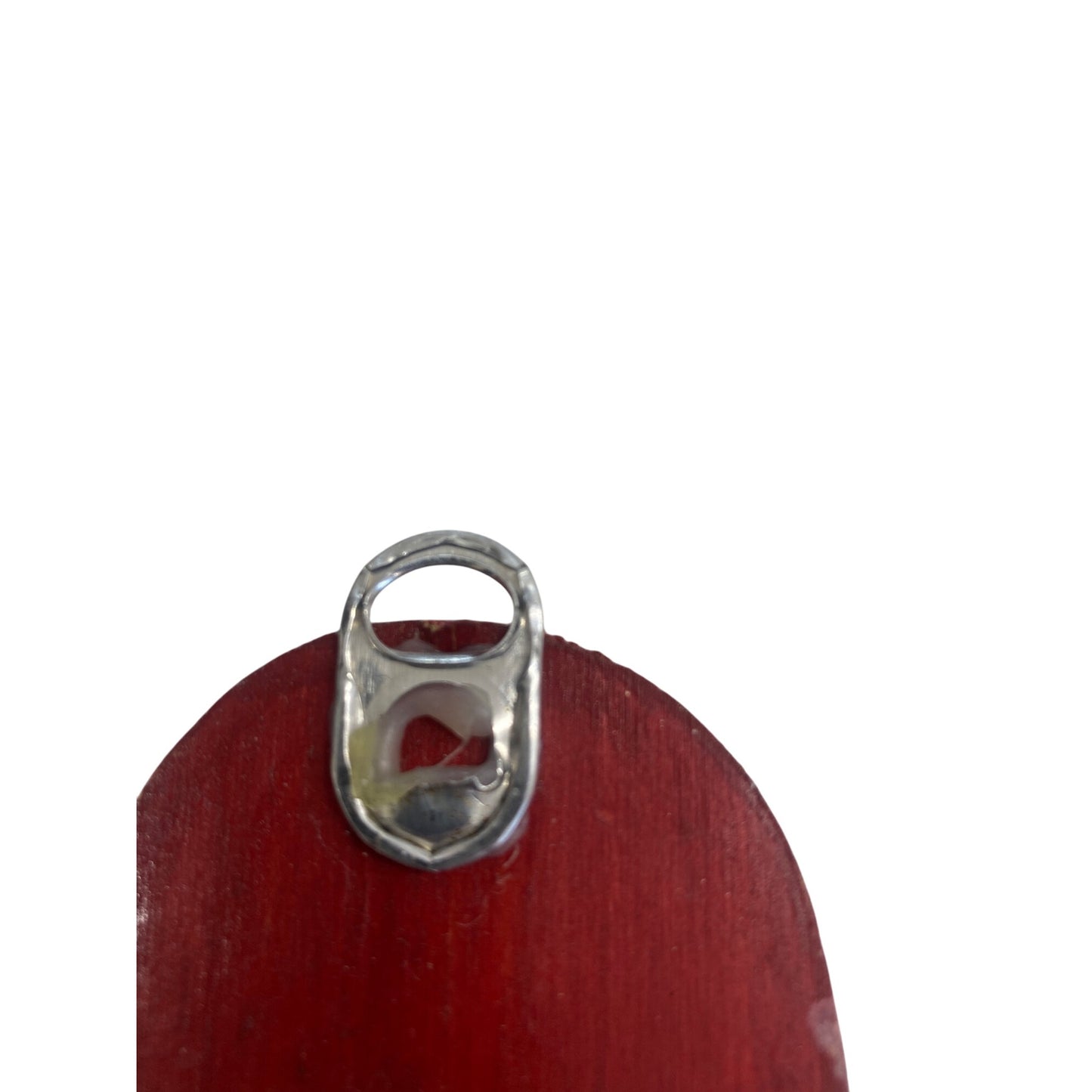 Handcrafted Red Wooden Santa Claus Wall Decor With Soda Tab Hanger