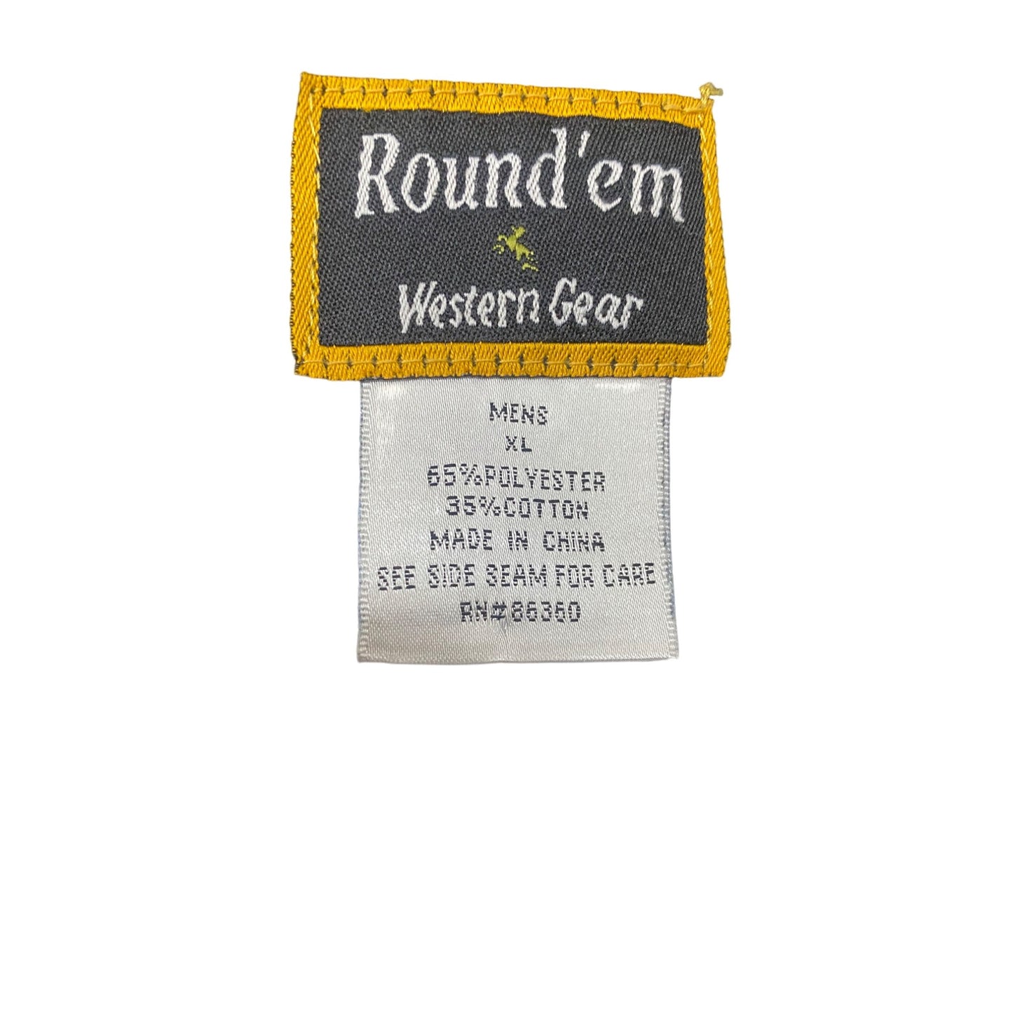 Roundem Western Gear Mens Navy Long Sleeve Button-Down Shirt XL