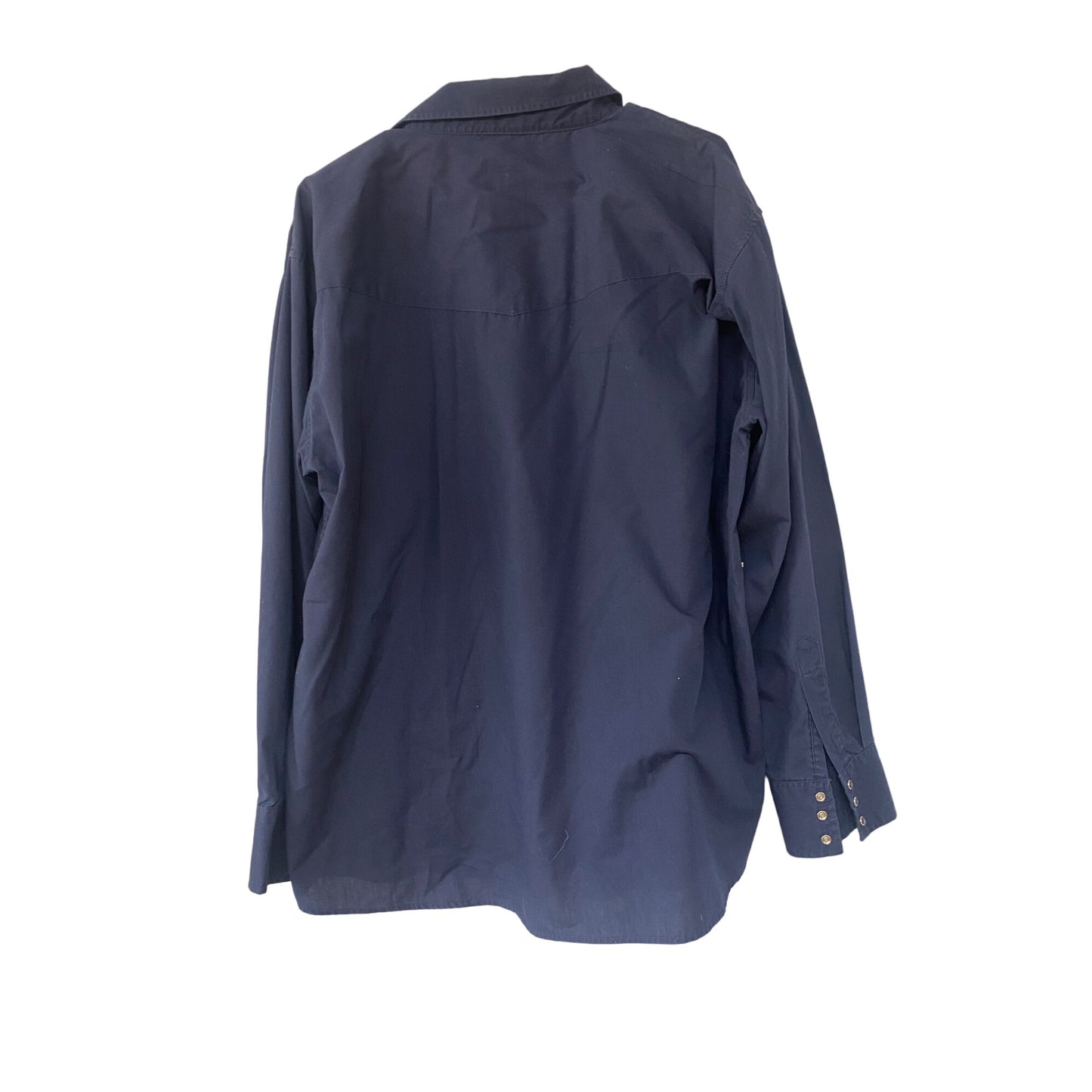 Roundem Western Gear Mens Navy Long Sleeve Button-Down Shirt XL