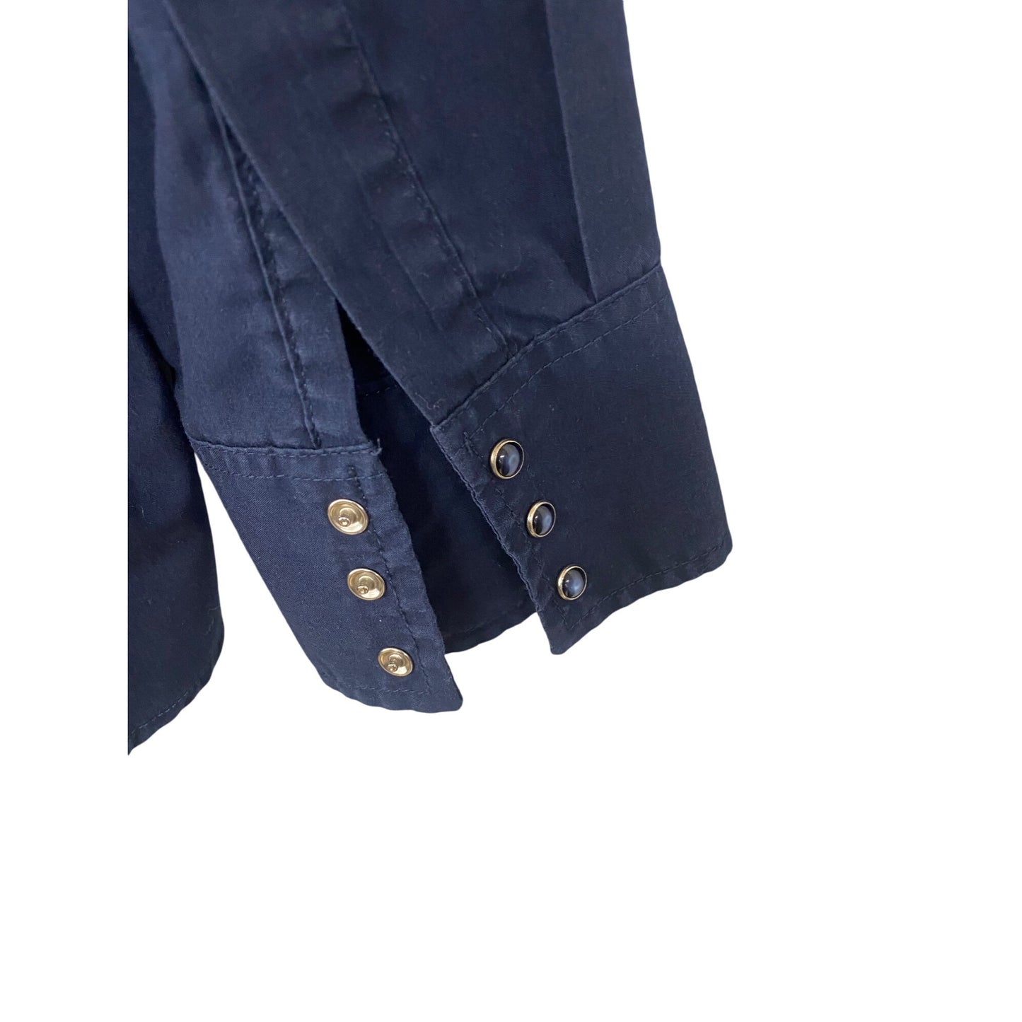 Roundem Western Gear Mens Navy Long Sleeve Button-Down Shirt XL