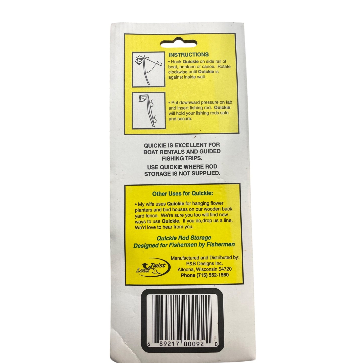 Quickie Fishing Rods Cilp On Plastic Holders