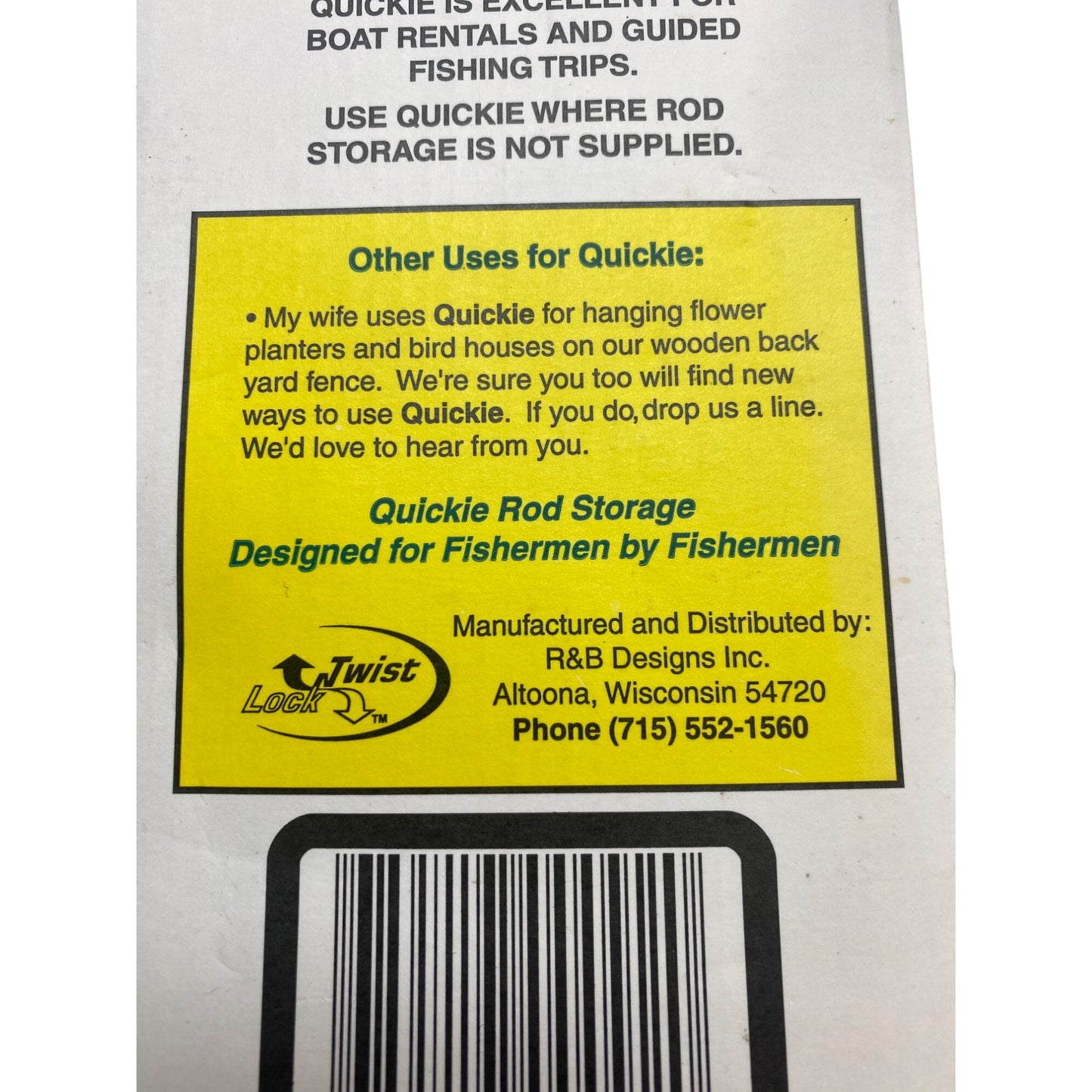 Quickie Fishing Rods Cilp On Plastic Holders