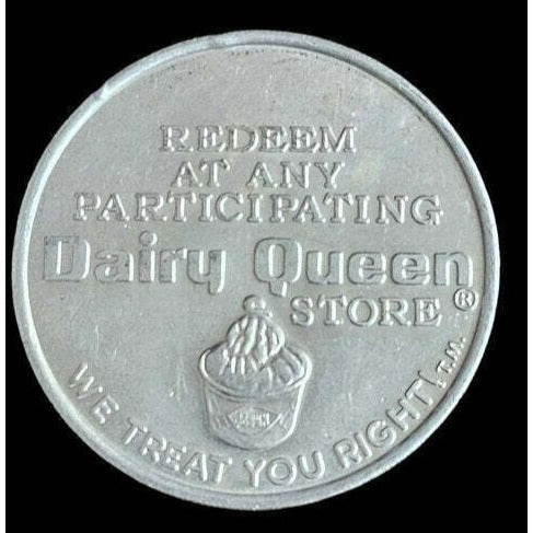Dairy Queen Collectible Aluminum Token Free Sundae Or 40¢ Off Any Royal Treat Vintage Coin