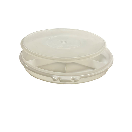 Tupperware Round Serving Center Set With Lid & Dividers