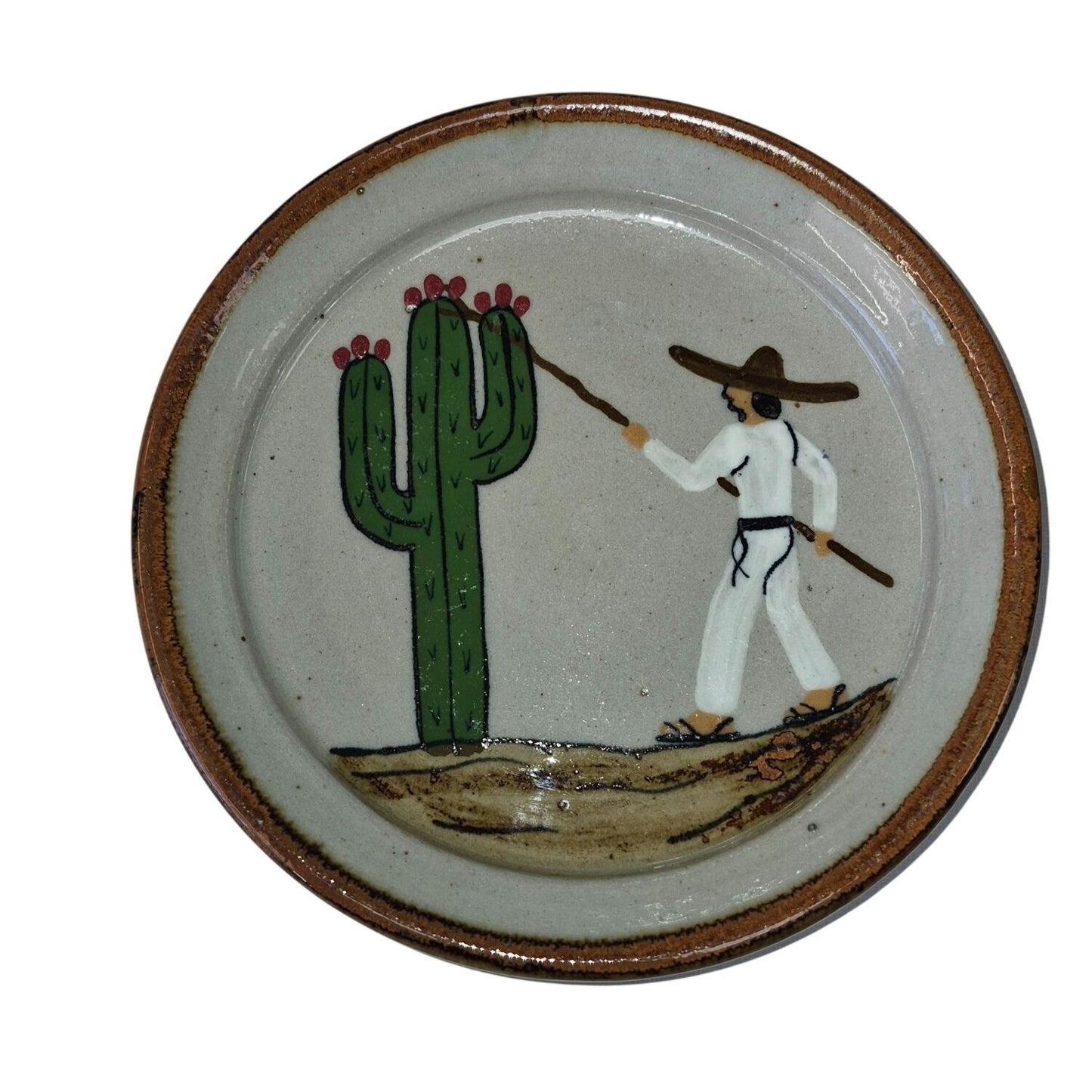 Mexican Pottery Cactus Plates - 2