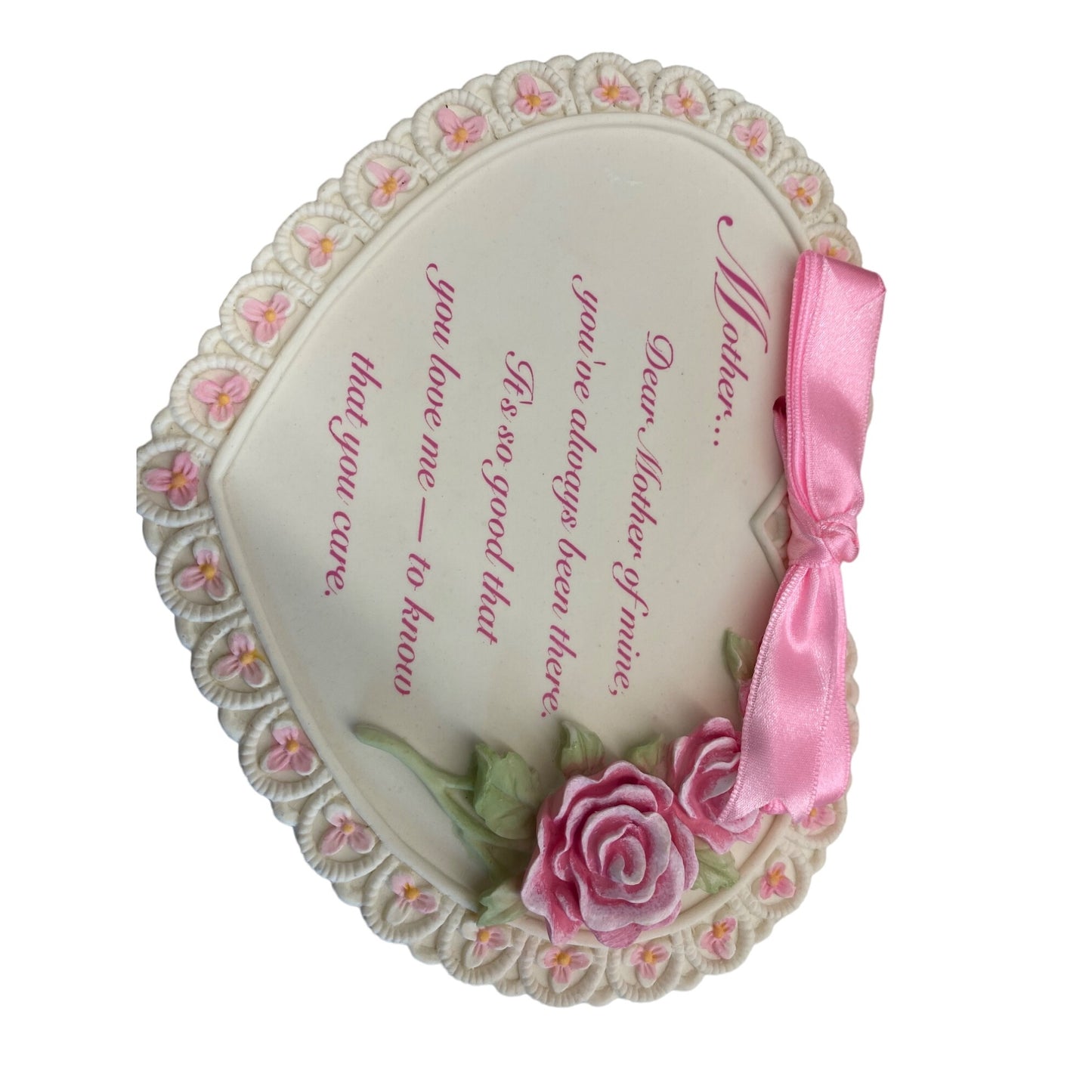Avon Gift Collection Mothers Day Plaque With Bow & Roses Decoration