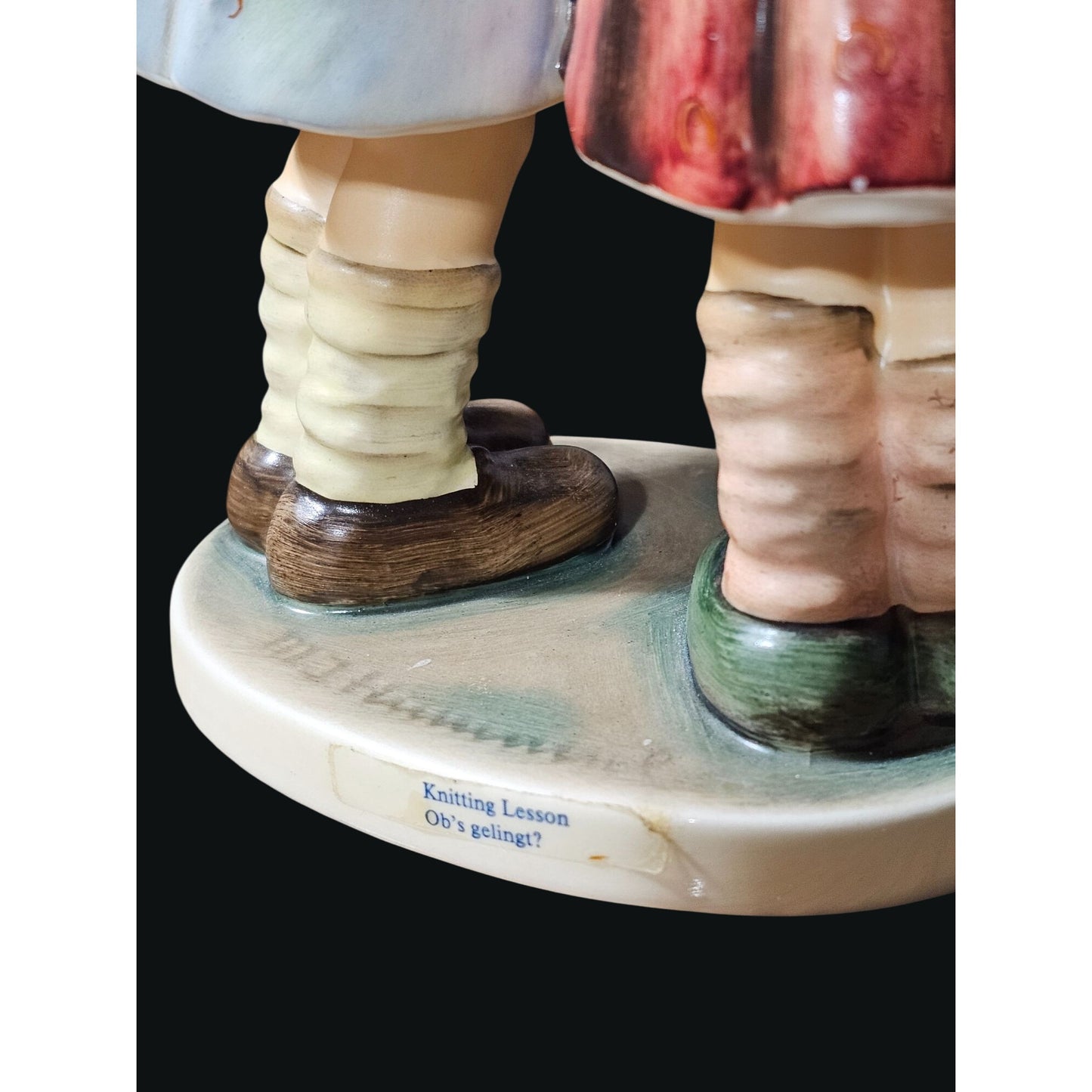 Hummel Goebel Figurine "Knitting Lesson" Two Girls 7.25" Porcelain Collectible