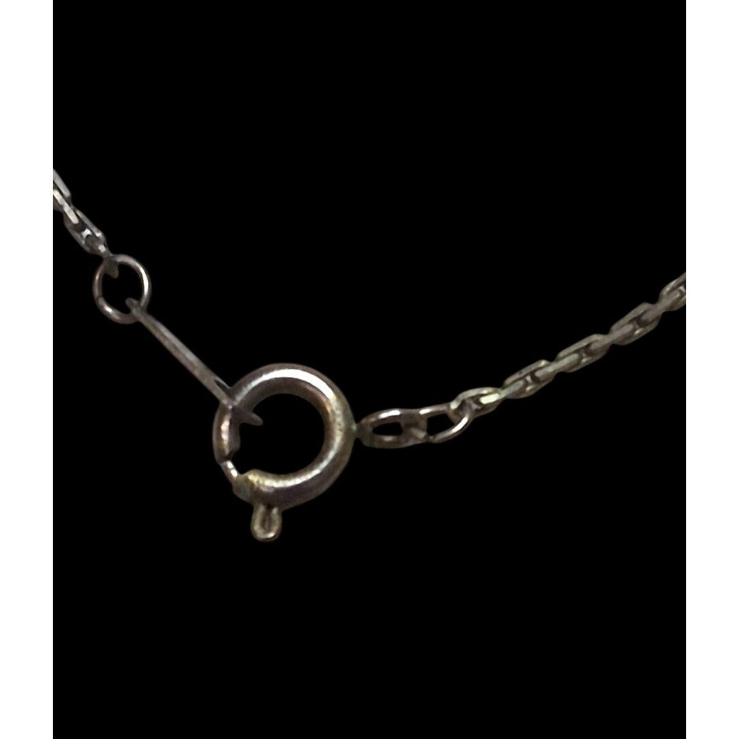 Vintage Gold Tone Chain Necklace Imitation Pearl Pendant Jewelry 18 Inch