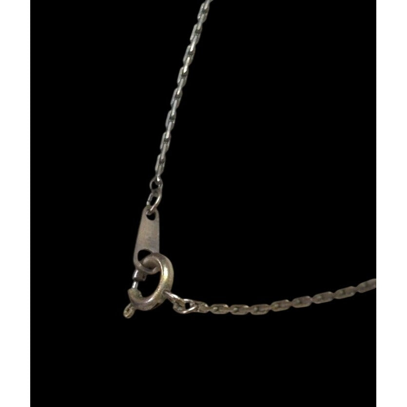 Vintage Gold Tone Chain Necklace Imitation Pearl Pendant Jewelry 18 Inch