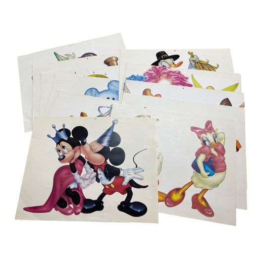 1986 Disney Channel Callander Art Prints: Mickey Minnie Donald Daisy Goofy & Tinker Bell