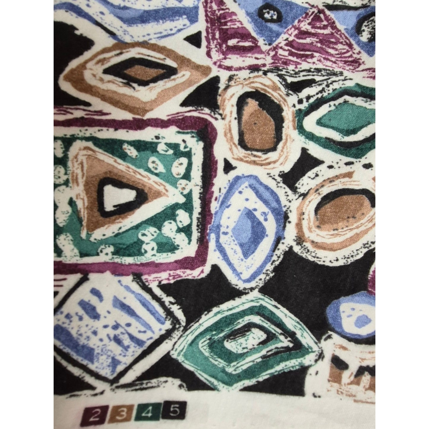 Abstract Geometric Pattern Cotton Fabric 56" W X 50" L Multicolor Craft Material Sewing