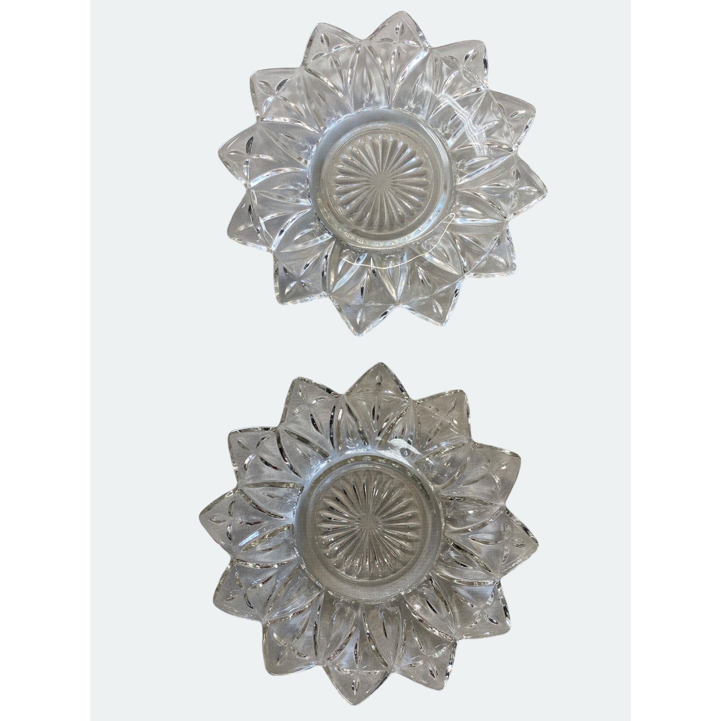 Glass Starburst Pattern Dish Set Of 2