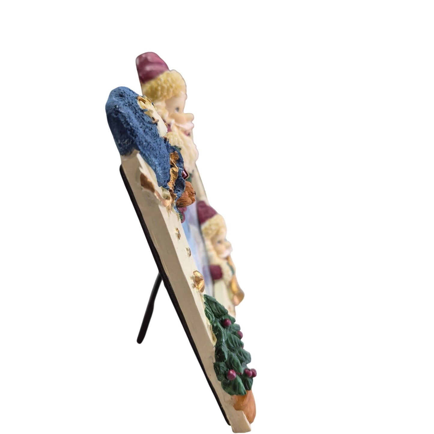 Vintage 3.5x5 Christmas 3D Picture Frame With Santa Claus