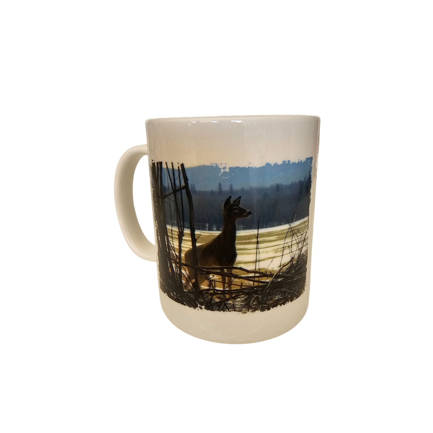 Ceramic Mug With "La Crete Alberta Canada" Text & Deer Scene Design 10 Oz