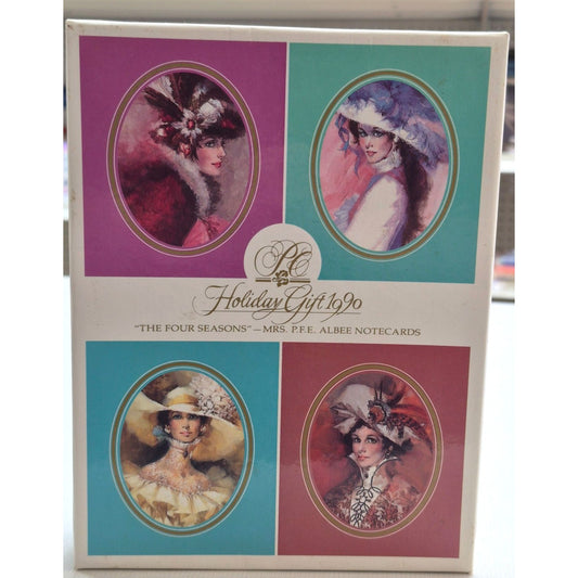 Vintage Avon 1990 "The Four Seasons" Mrs. P.F.E. Albee Notecards Set 4 Designs in Box Made in Japan