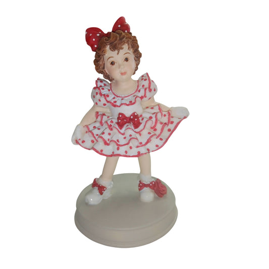 Polka Dot Girl Figurine By Enesco