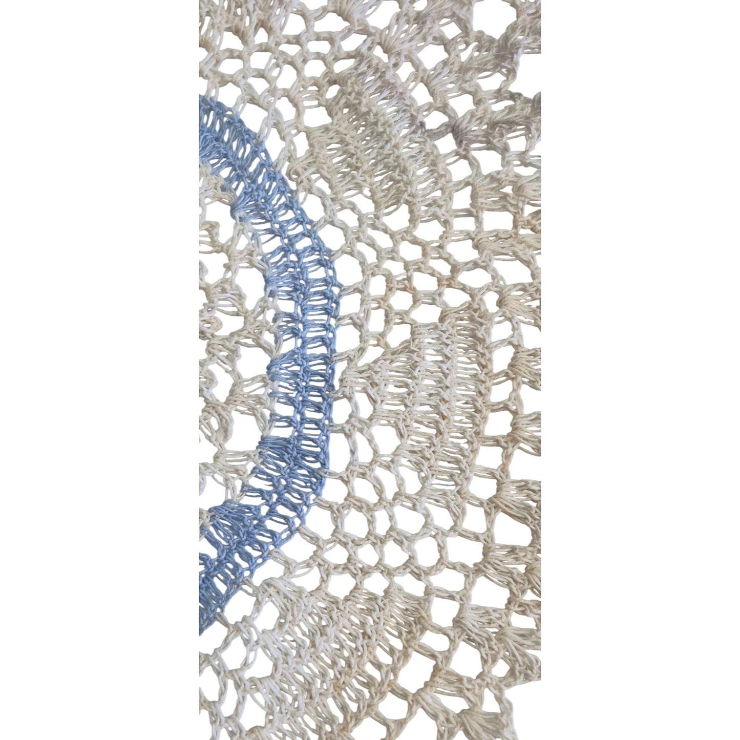 Handmade Beige & Blue Crochet Doily
