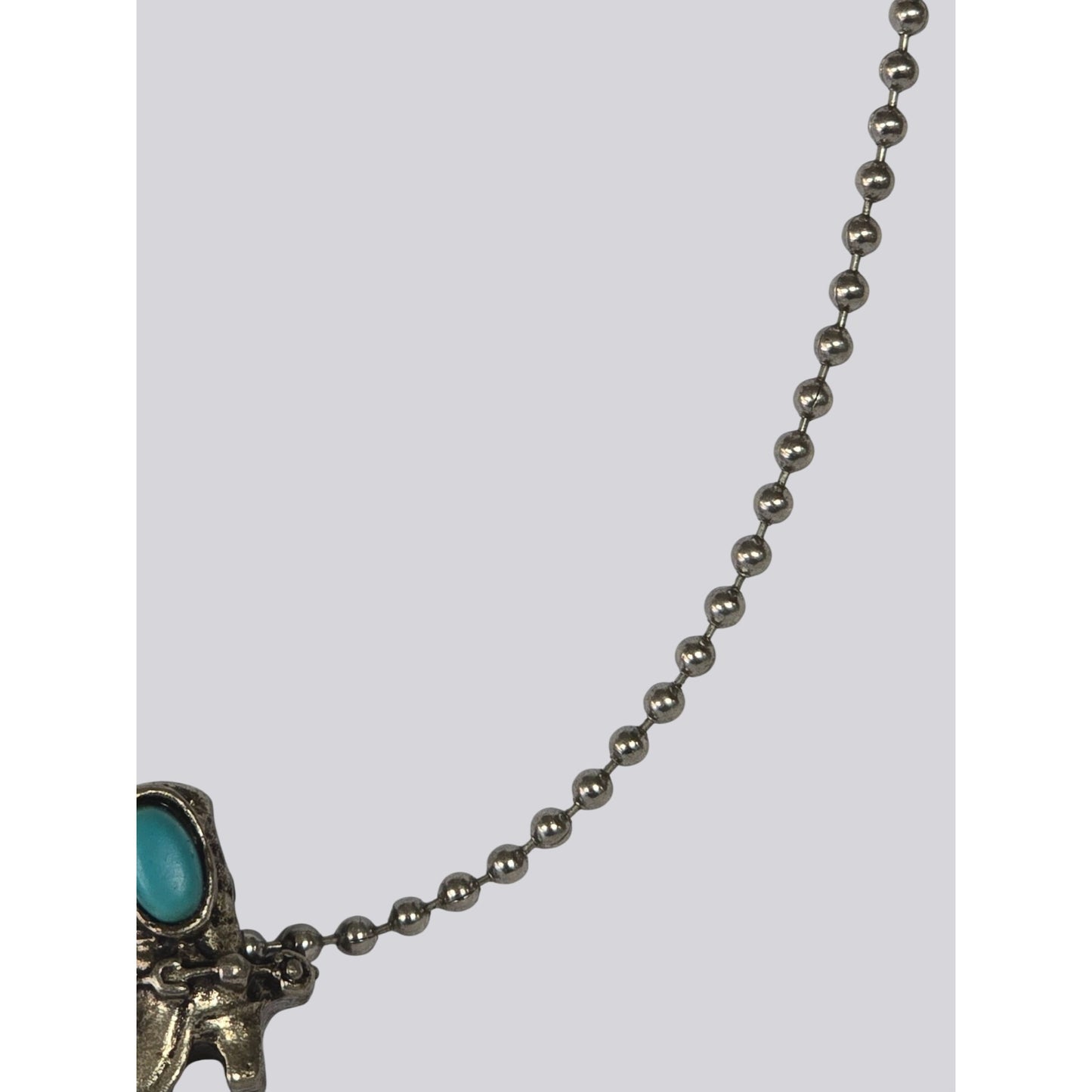 Western Charm Necklace Turquoise Accents – Horse, Boot, Saddle Hat – Ball Chain