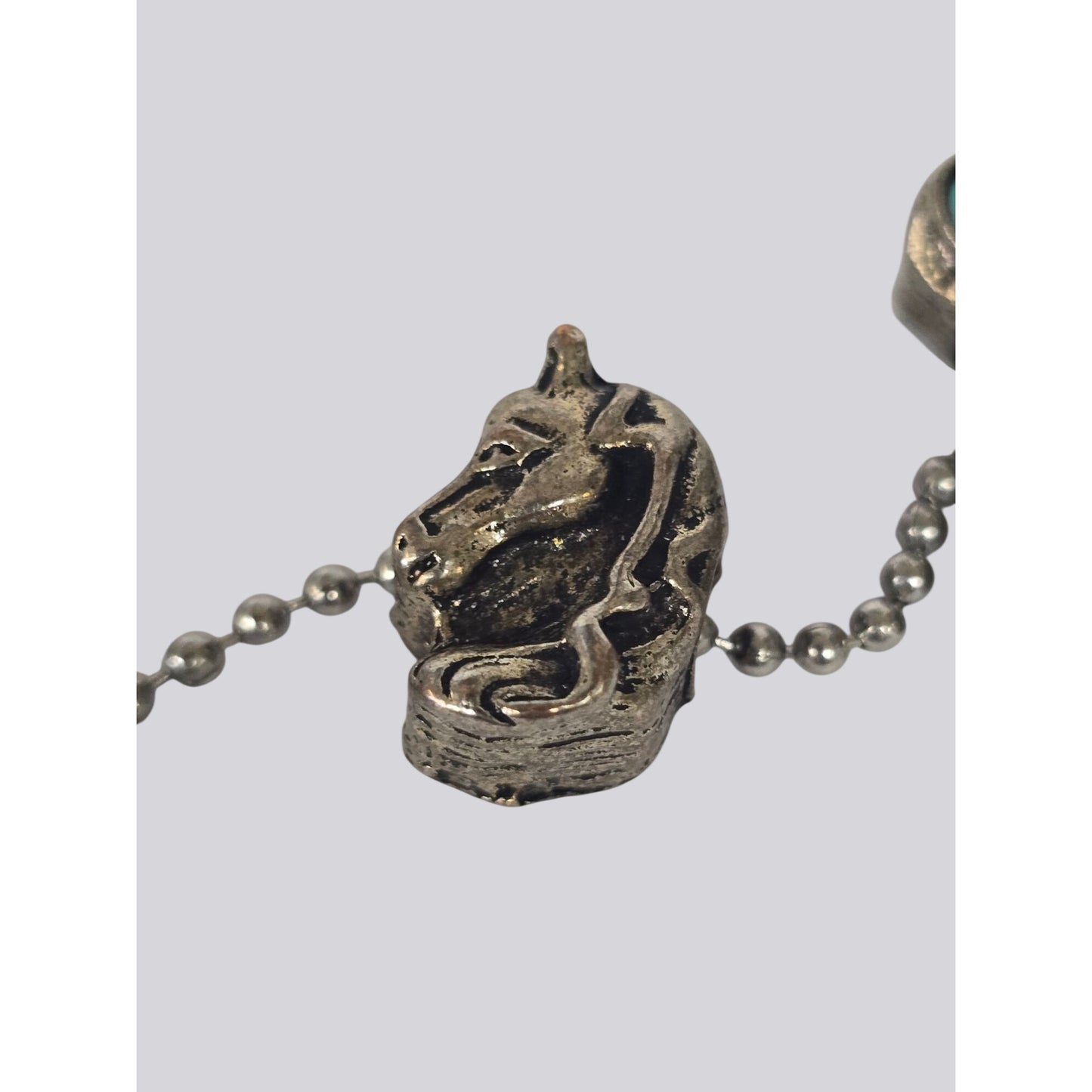 Western Charm Necklace Turquoise Accents – Horse, Boot, Saddle Hat – Ball Chain