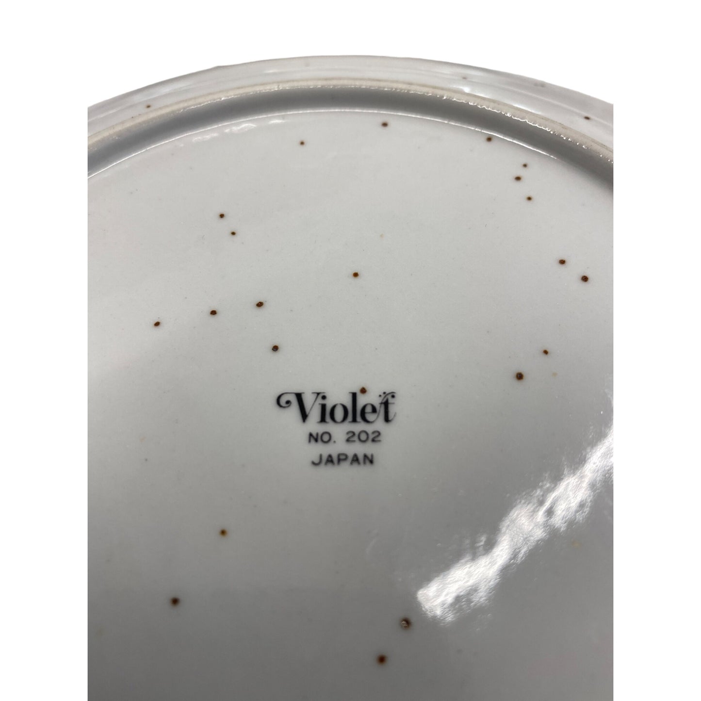 Set Of 2 Floral Print Plates Wild Pink & Violet No. 201 & 202 Japan Vintage