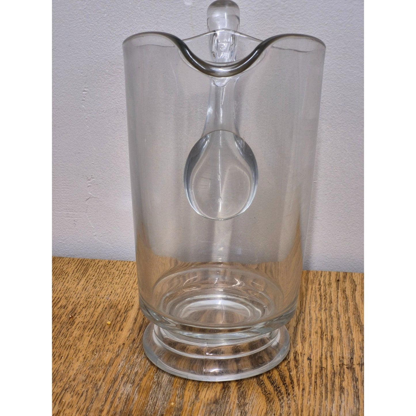 Clear Glass Pitcher With Elegant Handle & Spout