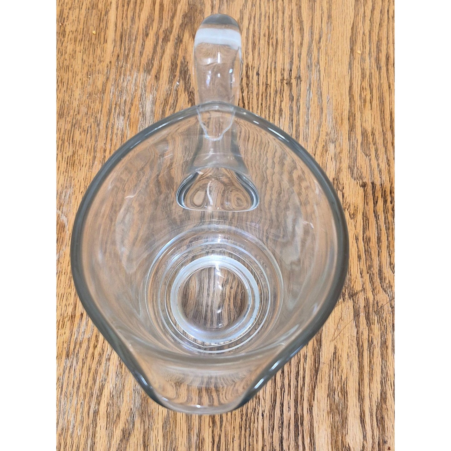 Clear Glass Pitcher With Elegant Handle & Spout