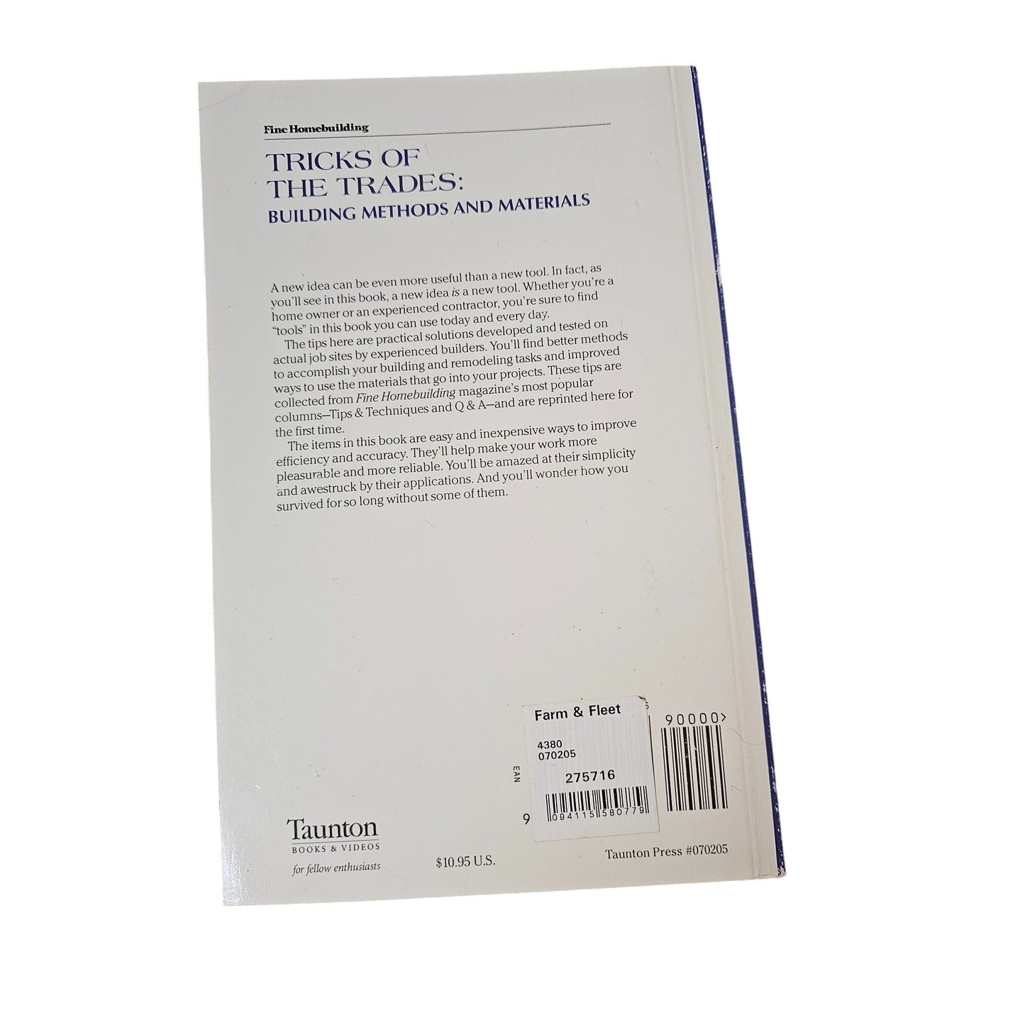 Fine Homebuilding "Tricks Of The Trades: Building Methods And Materials" Book