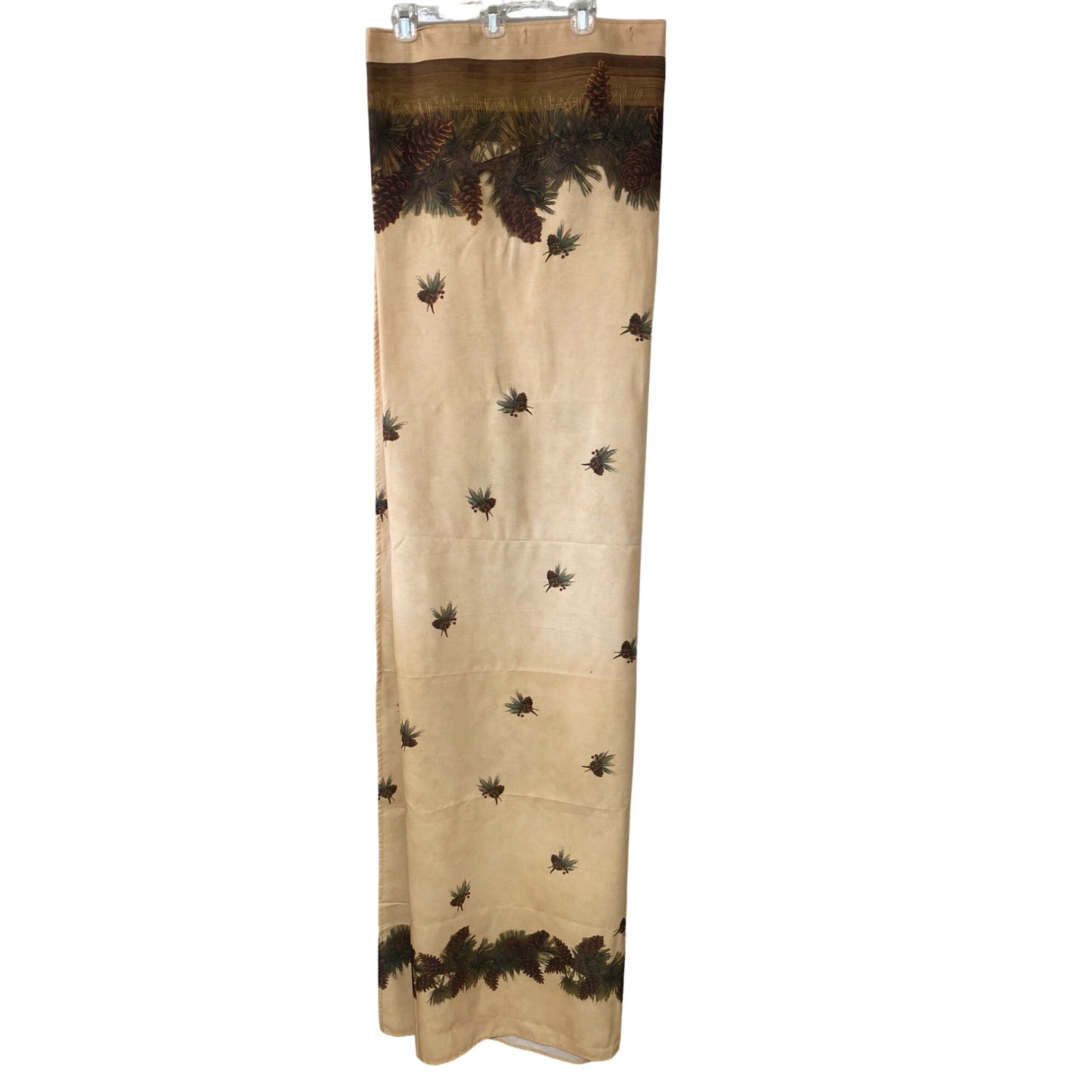 Blonder Home Accents Pinecone Pattern Polyester Shower Curtain Panel 84" Long Beige & Brown