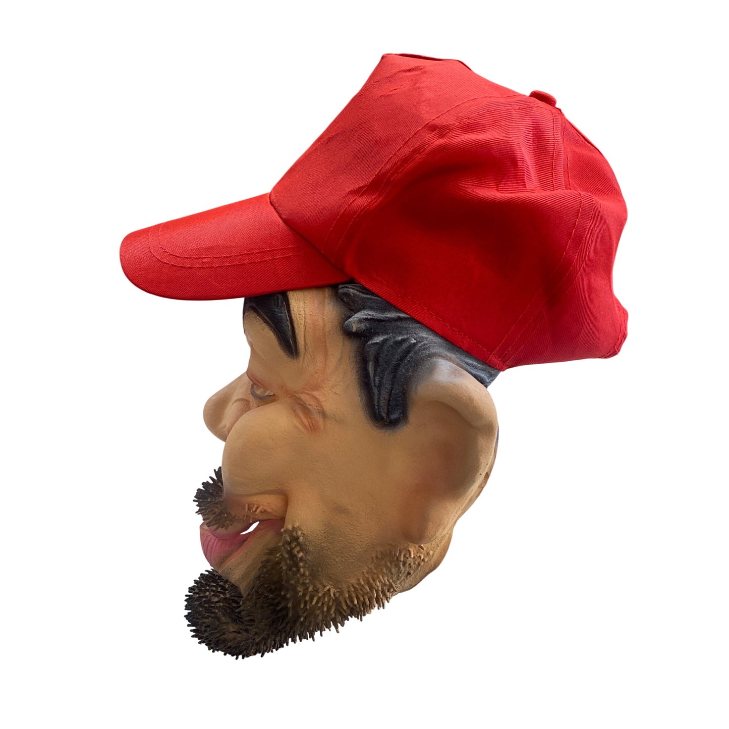 Red Baseball Cap & Bearded Face Mask Costume