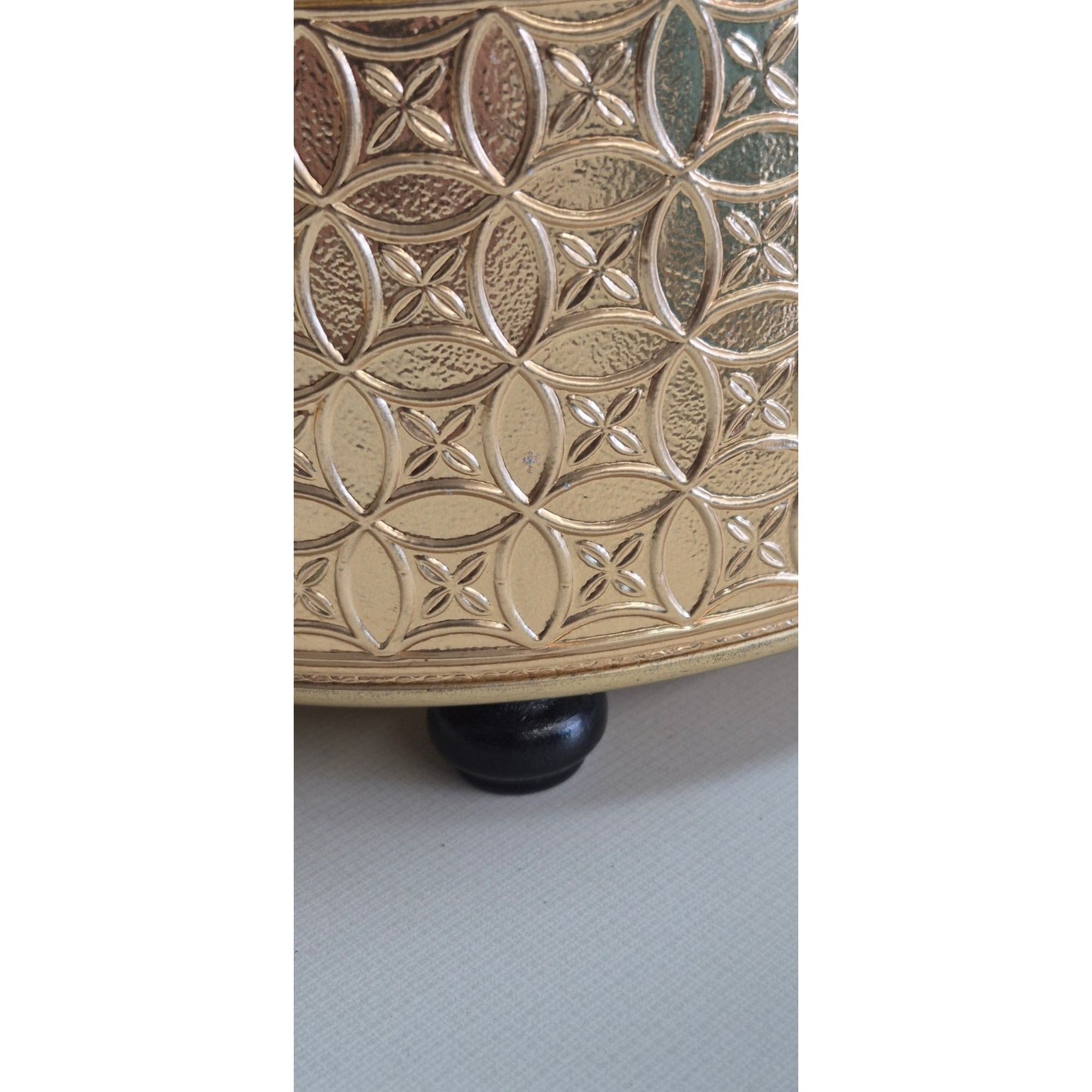 Vintage Gilded Gold Metal Storage Tin