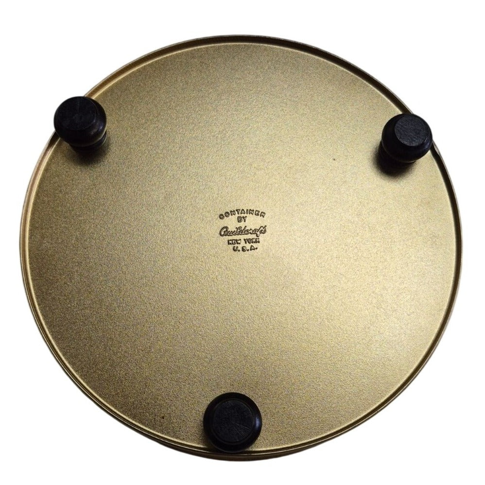 Vintage Gilded Gold Metal Storage Tin