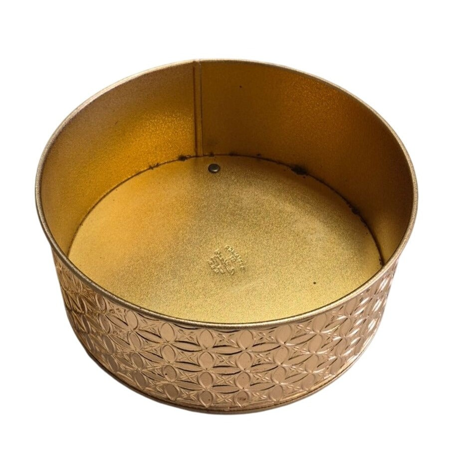 Vintage Gilded Gold Metal Storage Tin