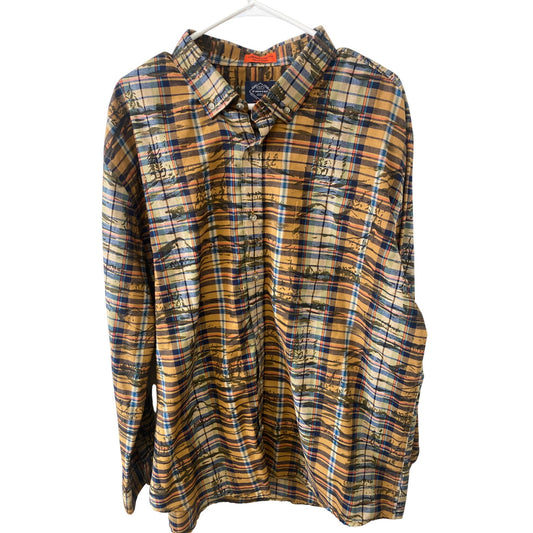 St Johns Bay Comfort Stretch Plaid Shirt XXL Mens Cotton/Polyester Blend