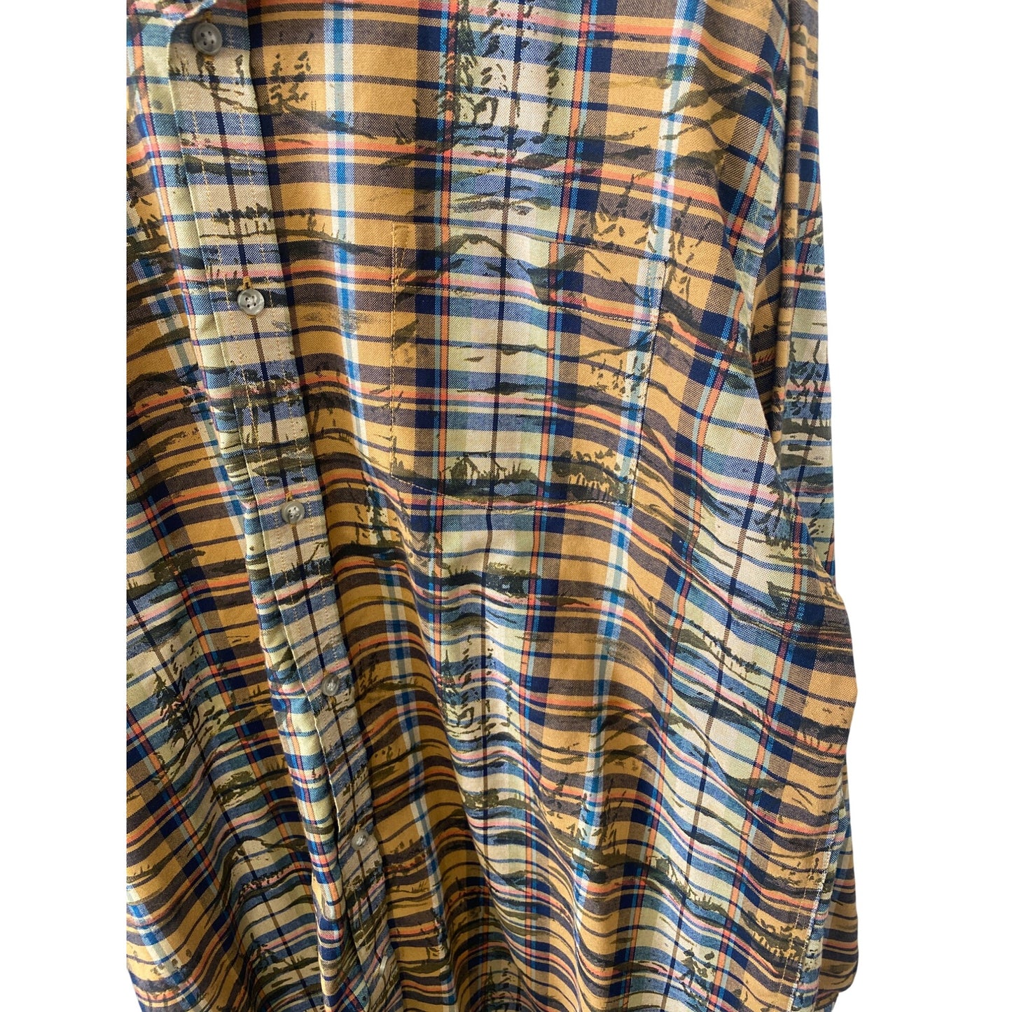 St Johns Bay Comfort Stretch Plaid Shirt XXL Mens Cotton/Polyester Blend