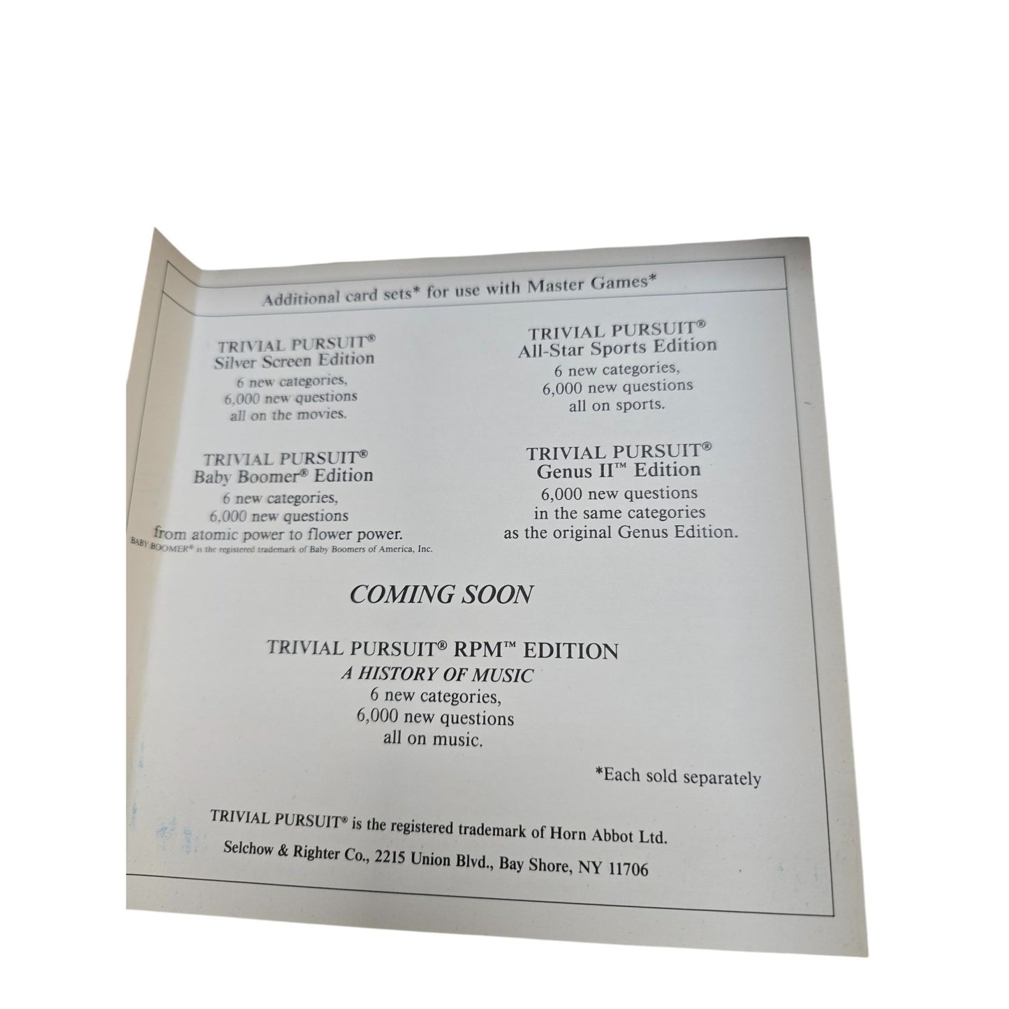 Trivial Pursuit Young Players Edition Card Set