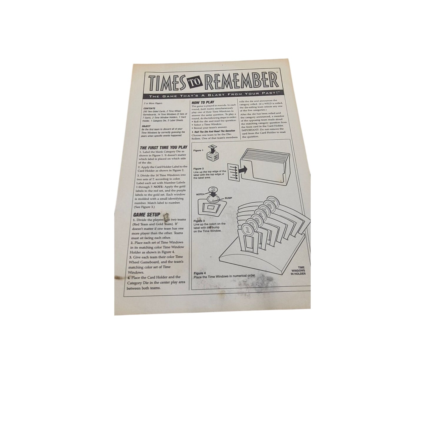 Times To Remember Trivia Board Game