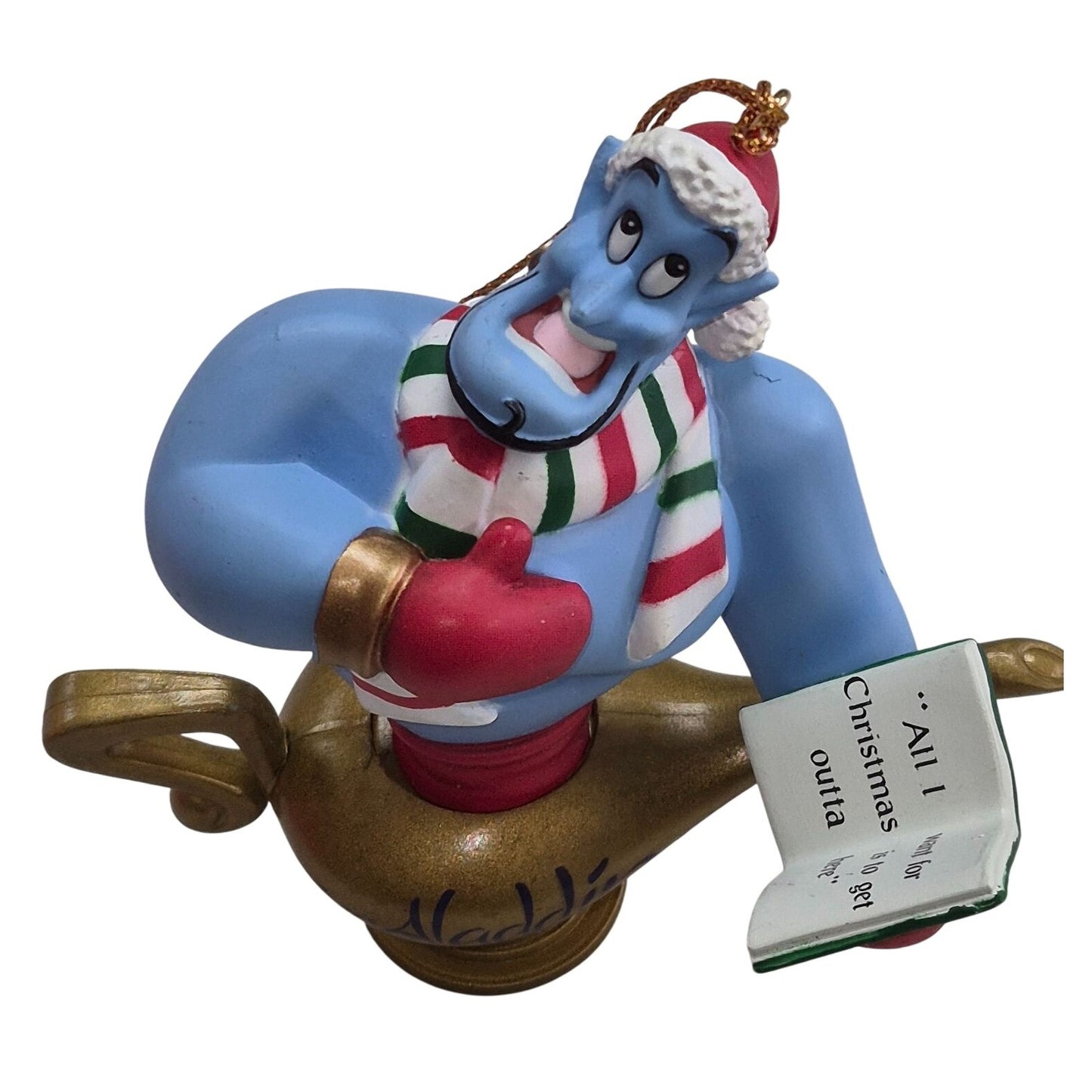 Disney Aladdin Genie Christmas Ornament Holding Book