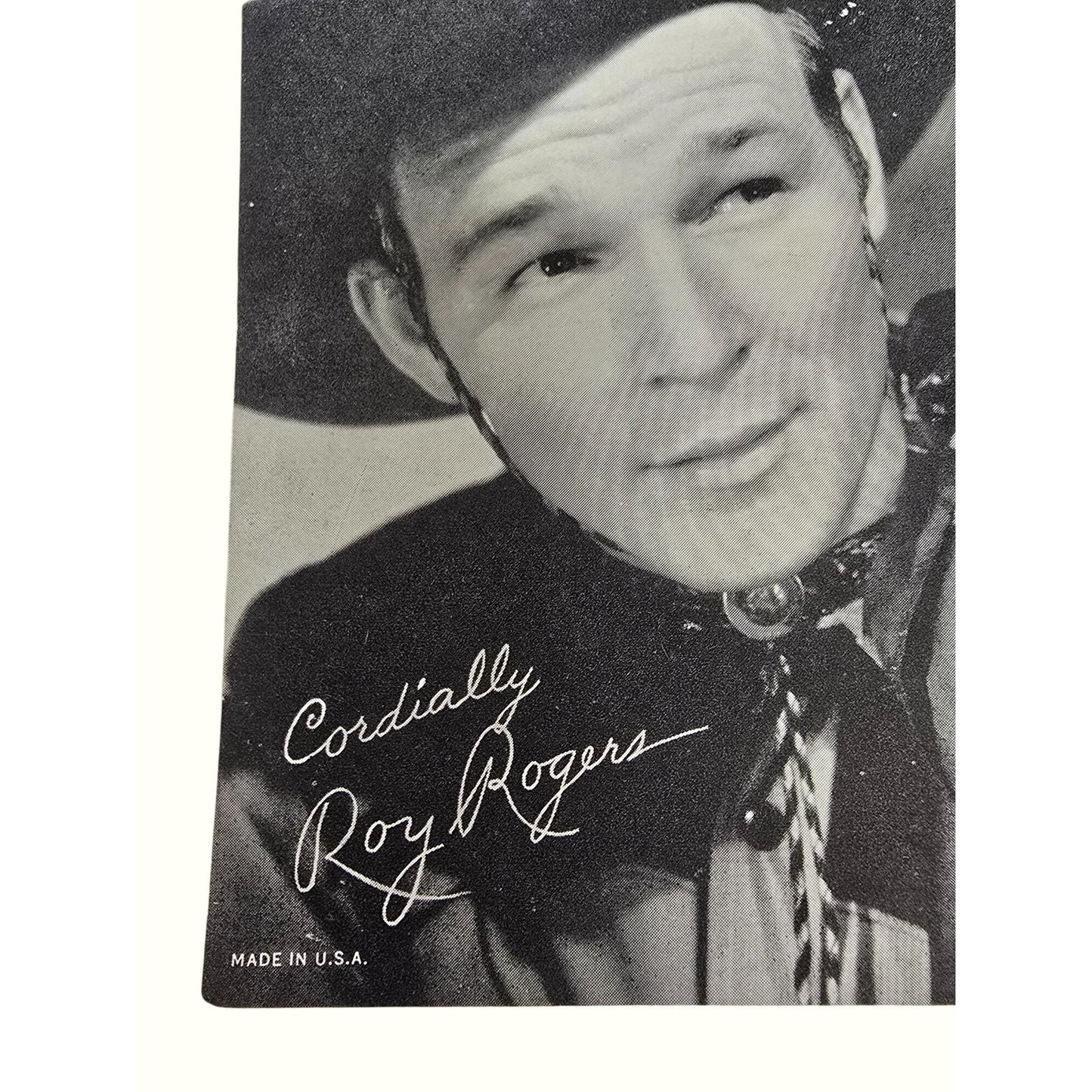 Vintage Roy Rogers Black/White Postcard Photo Print Cowboy Portrait Made In U.S.A.