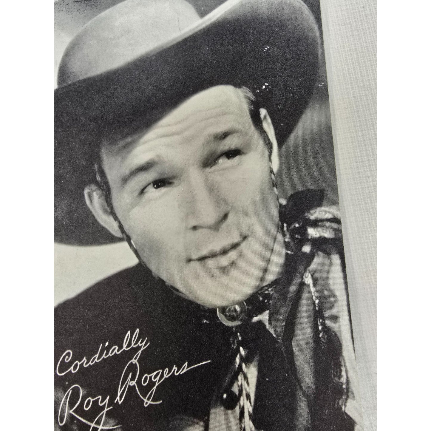Vintage Roy Rogers Black/White Postcard Photo Print Cowboy Portrait Made In U.S.A.