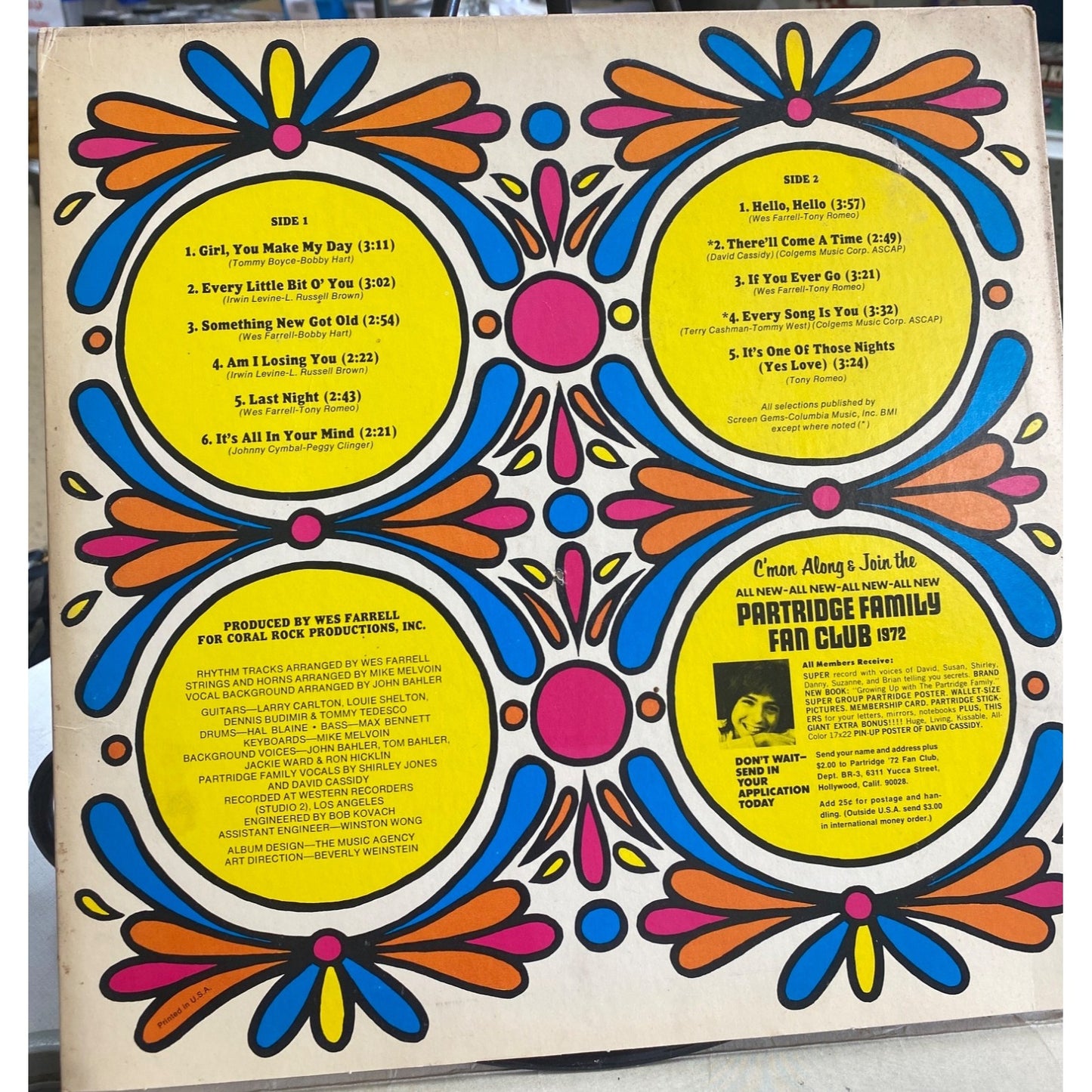 The Partridge Family Shopping Bag Vinyl Record Album Bell 6072 1972