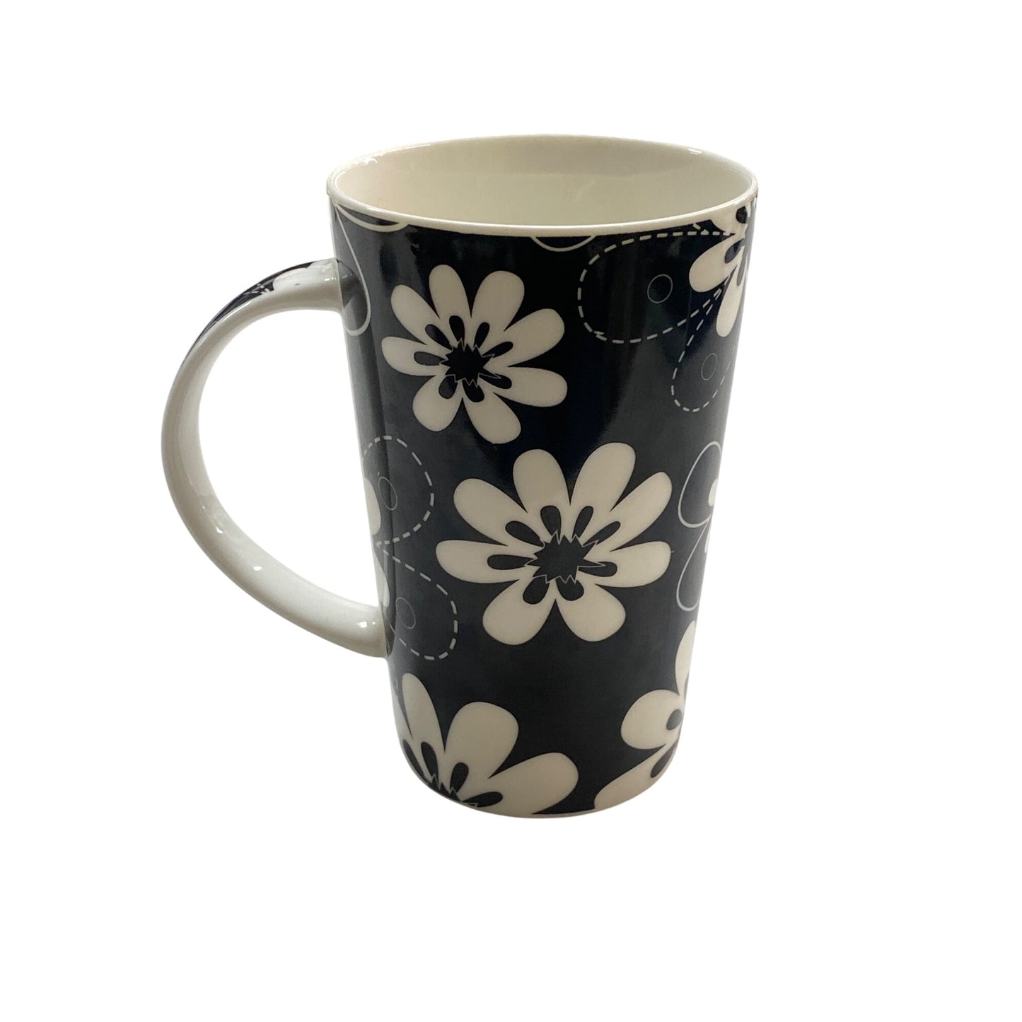 Maxwell & Williams Daisy May Fine China Mug Black & White Floral Pattern Dishwasher & Microwave Safe