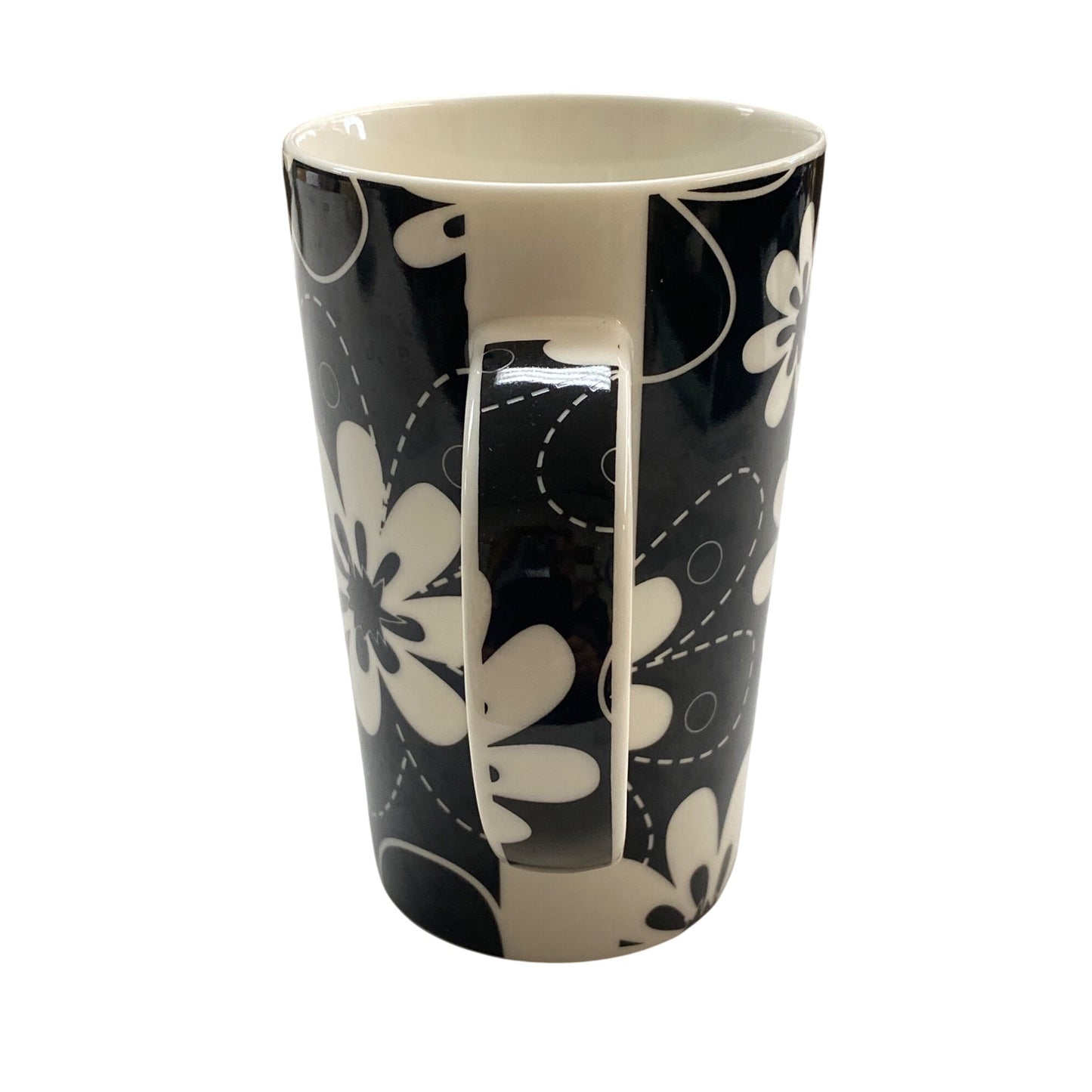 Maxwell & Williams Daisy May Fine China Mug Black & White Floral Pattern Dishwasher & Microwave Safe