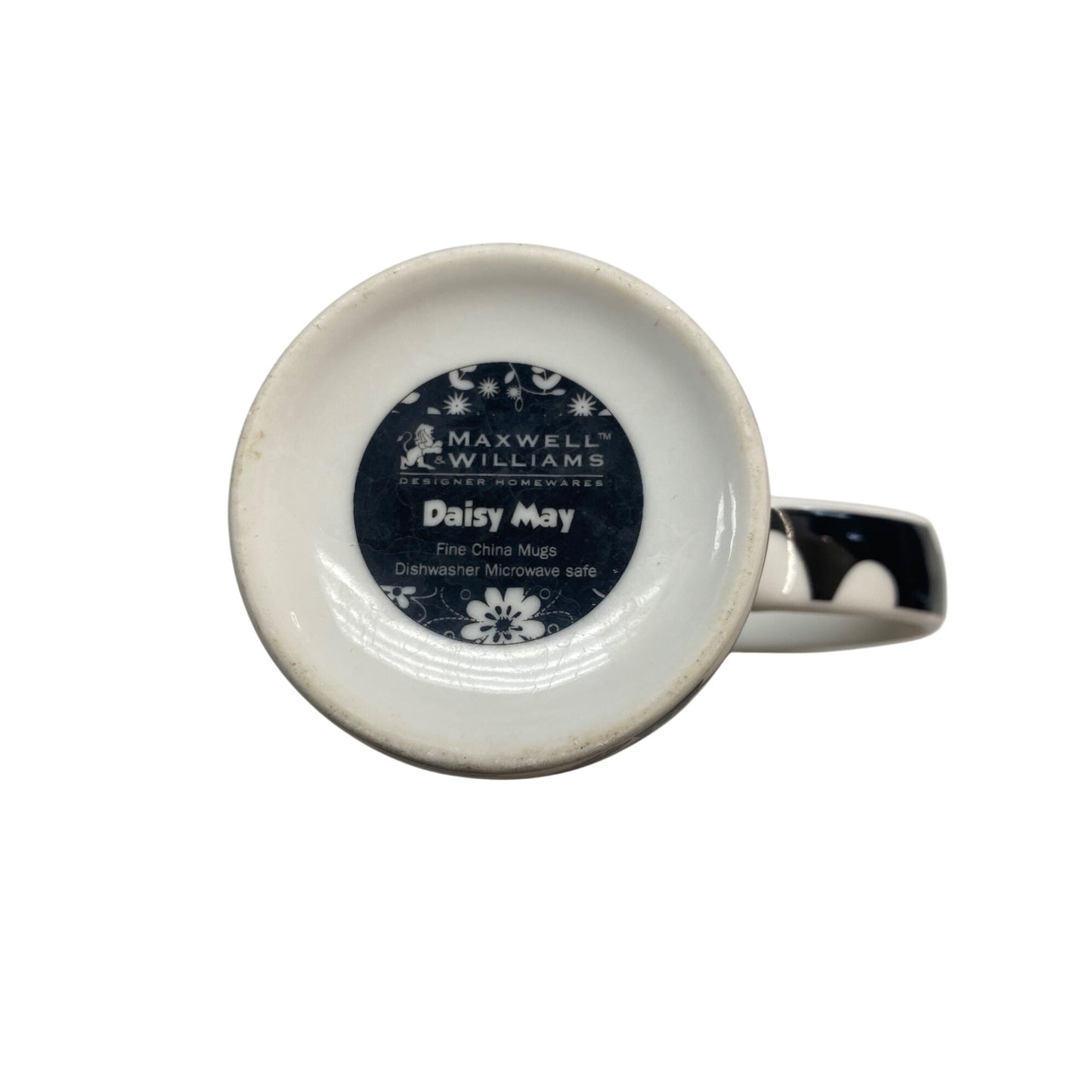 Maxwell & Williams Daisy May Fine China Mug Black & White Floral Pattern Dishwasher & Microwave Safe