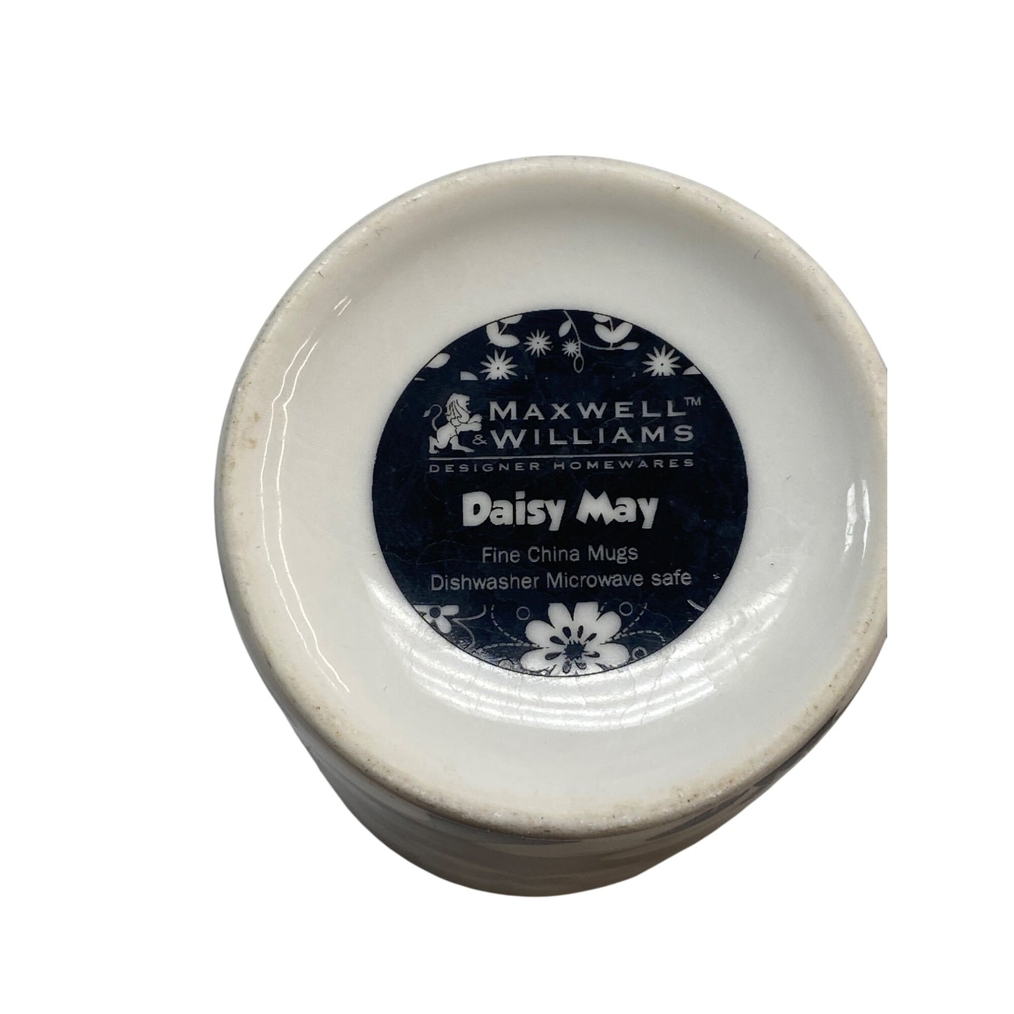 Maxwell & Williams Daisy May Fine China Mug Black & White Floral Pattern Dishwasher & Microwave Safe
