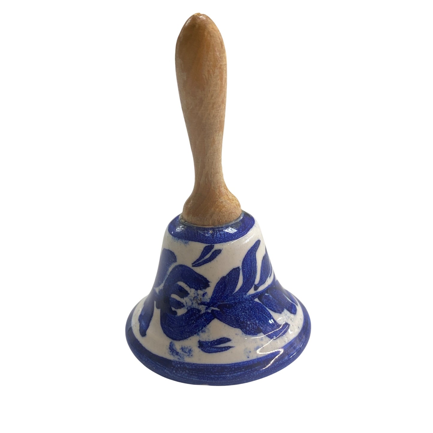Hand-Painted Blue & White Ceramic Bell