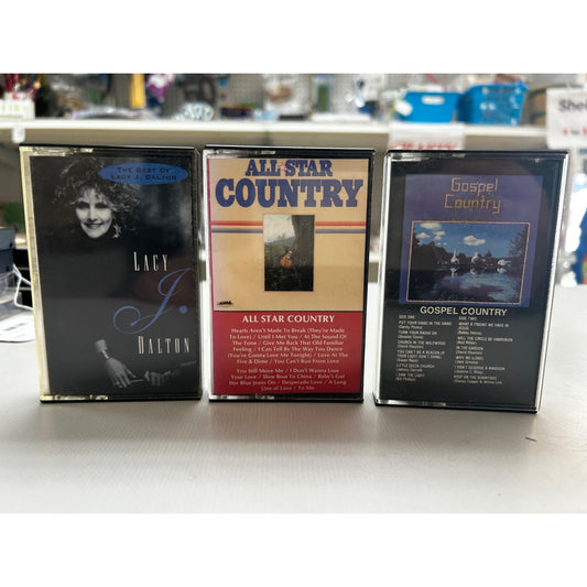 Set Of 3 Country Music Cassette Tapes - Lacy J. Dalton All Star Country Gospel Country Compilation