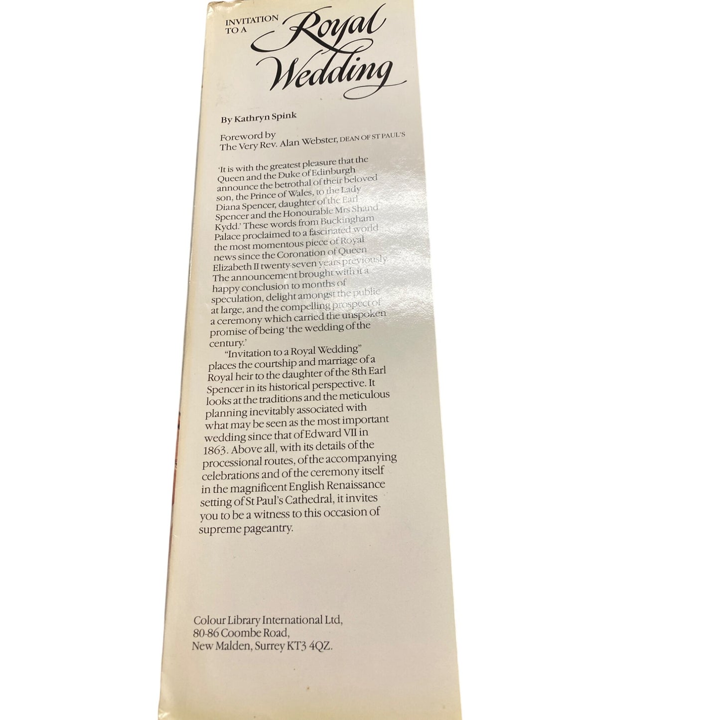 Invitation To A Royal Wedding Book By Kathryn Spink Hardback